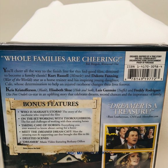 Dreamer DVD 2006 Full Screen Kurt Russell Dakota Fanning New In Package - Picture 7 of 8